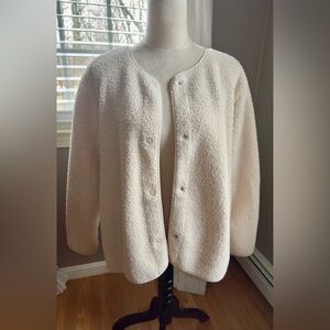 Old Navy Cream Sherpa Snap-Front Jacket